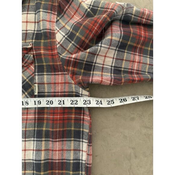 Dravus Men’s Flannel Shirt XXL Red Gray Plaid Button Front Long Sleeve - Picture 6 of 10